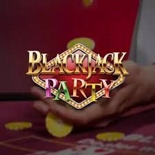 Blackjack Party online game logo by Evolution on rewardscasino.fr